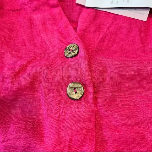 Flora Ashley NEW 9332 Hot Pink Linen Tunic Top SZ S - Picture 4 of 9